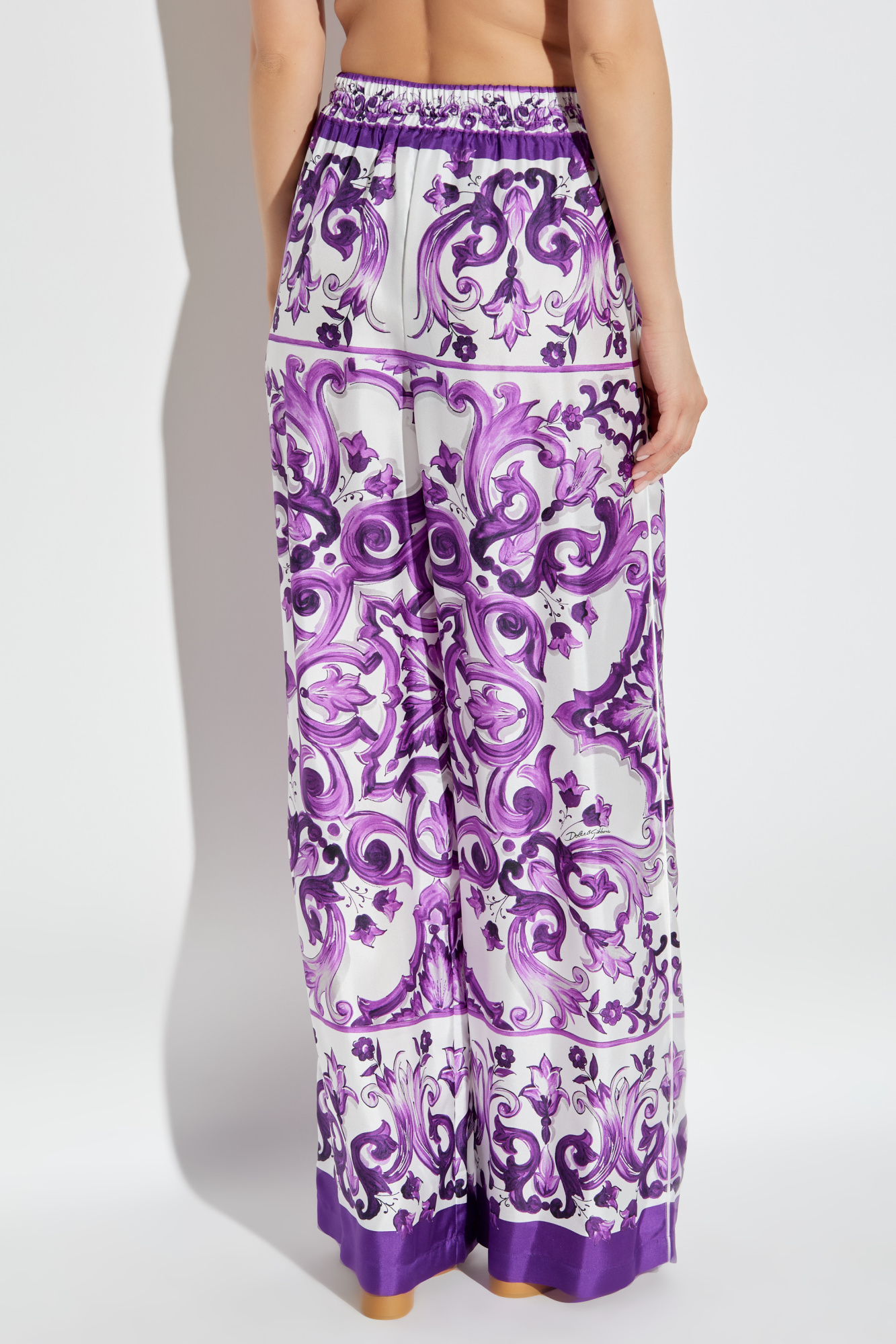 Dolce & Gabbana Silk trousers with 